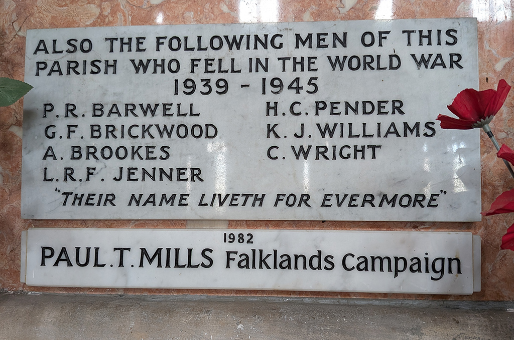Memorial plaque in St. Andrews Church, Swavesey